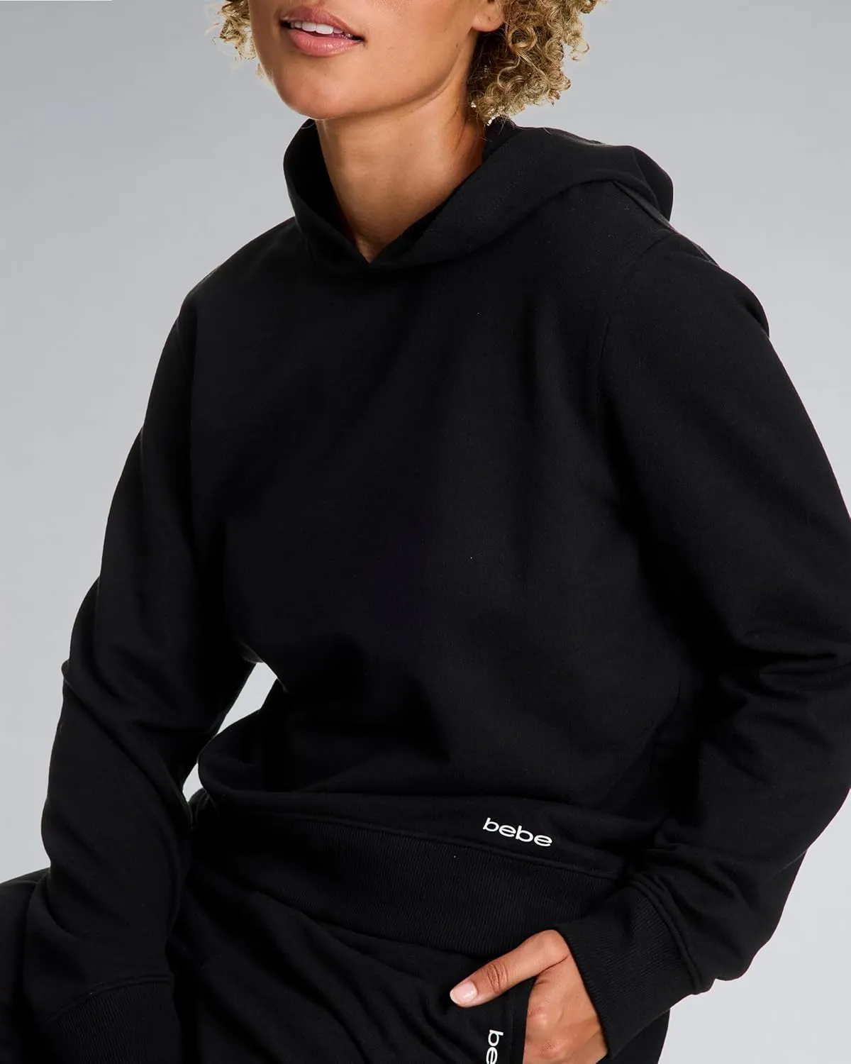 bebe French Terry Hoodies for Women, Pullover Sweatshirts for Women, Comfy and Cute Sweatshirt, Regular and Plus Size