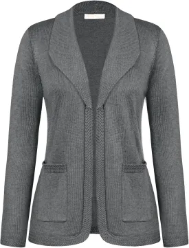 Belle Poque Women Sweater Blazer Vintage Cardigan Sweater V Neck Shawl Lapel Collar Cardigan with Pockets