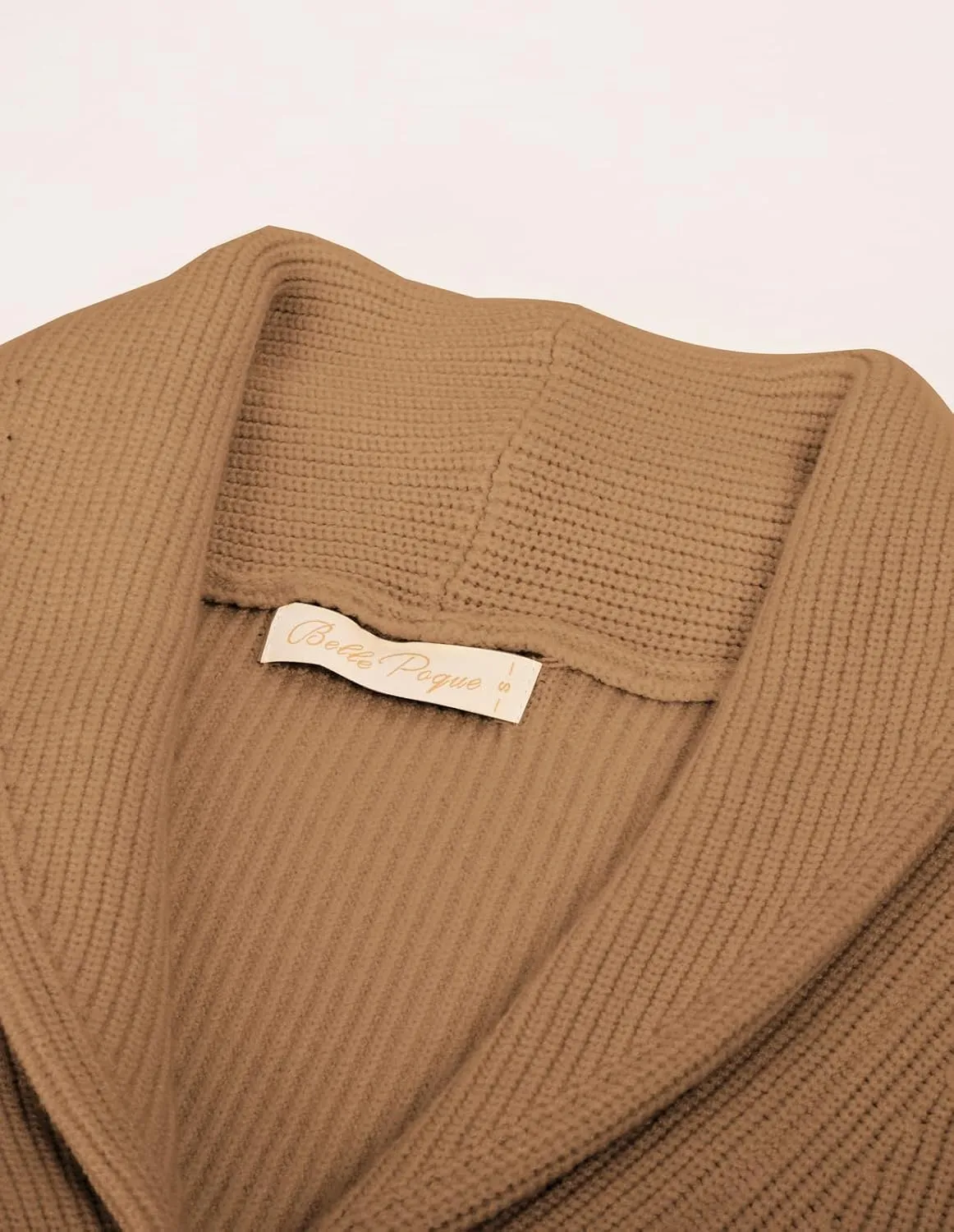 Belle Poque Women Vintage Cardigan Sweater Shawl Lapel Button Down Sweater Outwear Coat