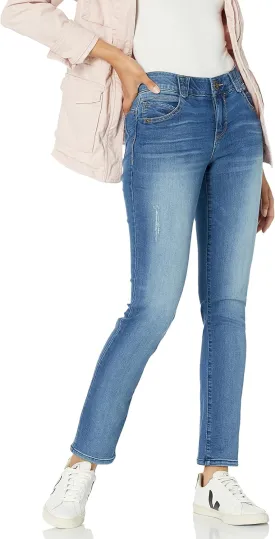 Democracy Women's Petite Ab Solution Straight Leg Jean