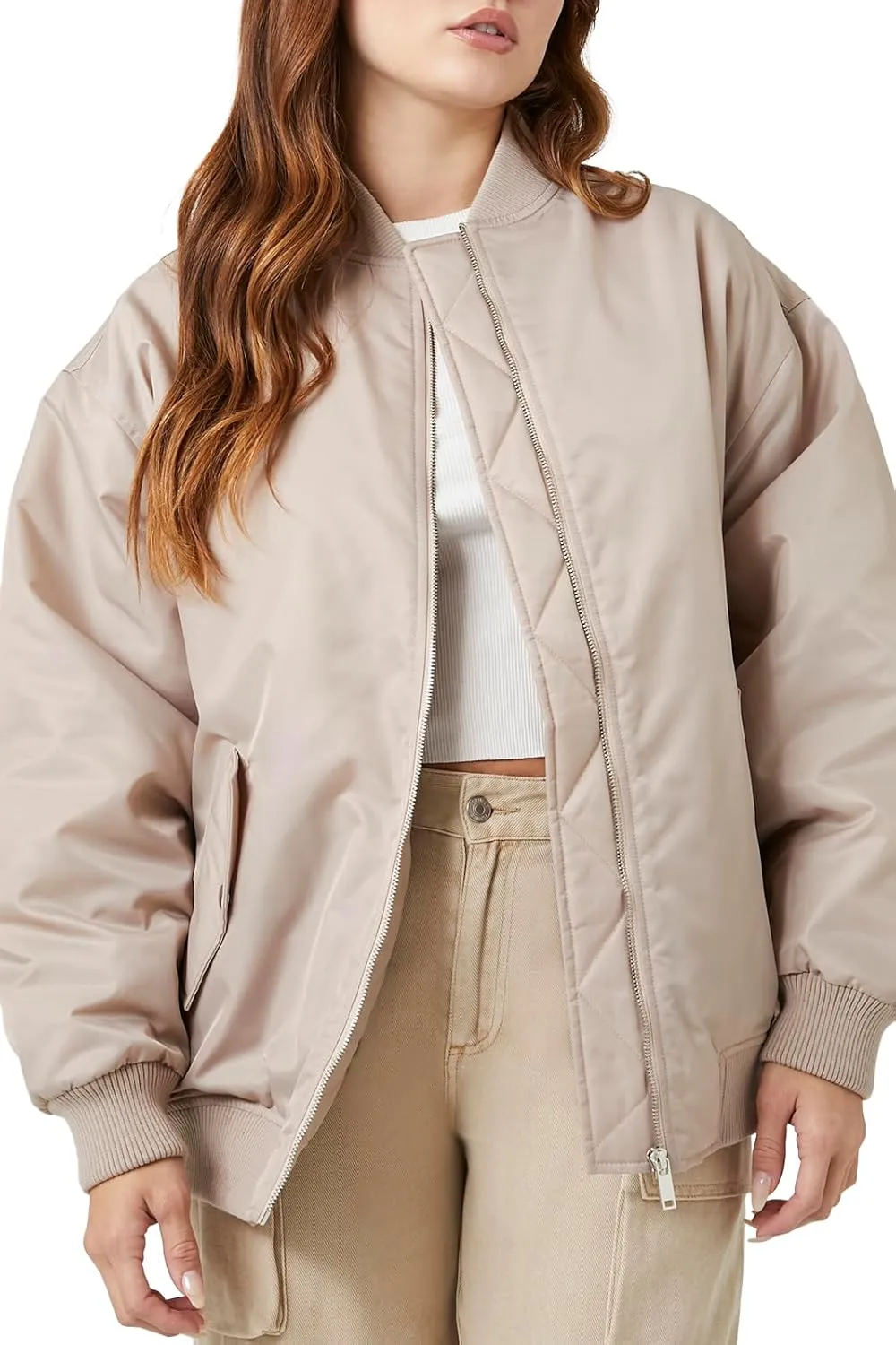 Forever 21 Women's Zip-up Bomber Jacket