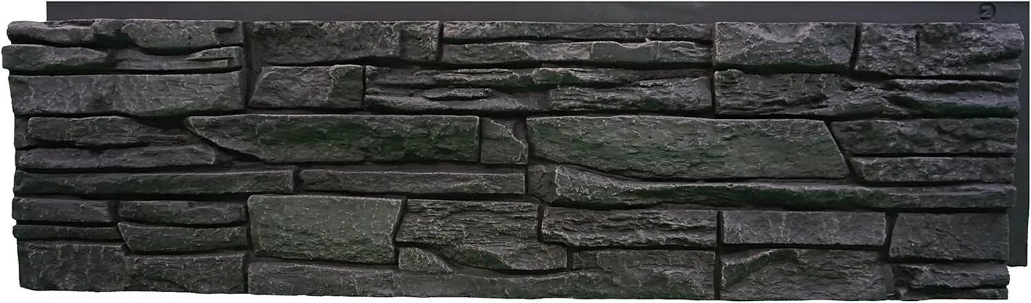GenStone Faux Stacked Stone Panel 41" x 11.25" in Iron Ore Color for Do It Yourself Friendly Home Improvement Projects