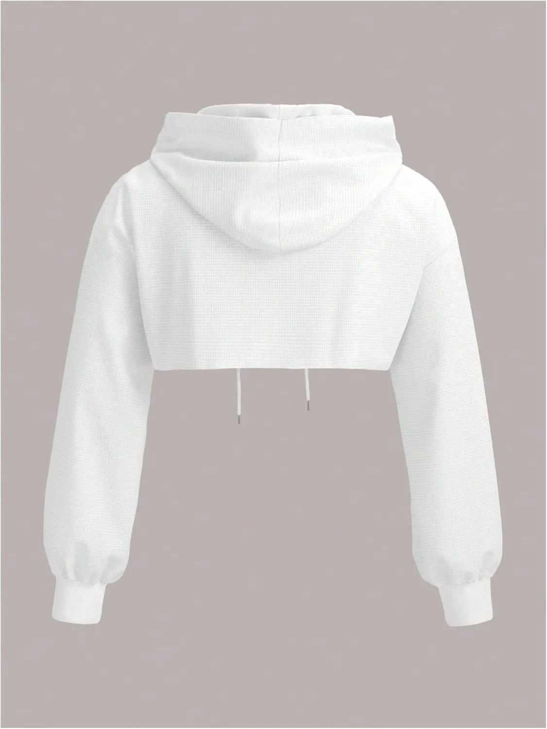 GORGLITTER Women's Cropped Hoodie Sweatshirt Long Sleeve Drop Shoulder Super Crop Top Hooded Sweatshirts
