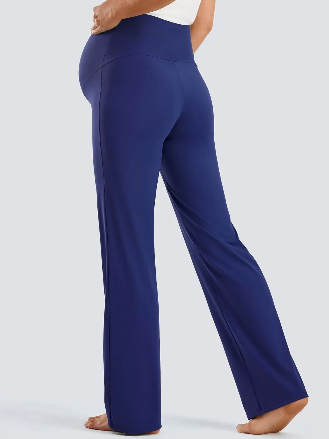JOYSPELS Smooth Feeling Wide-Leg Maternity Leggings Over The Belly Soft Pregnancy Yoga Lounge Pants for Women