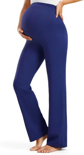 JOYSPELS Smooth Feeling Wide-Leg Maternity Leggings Over The Belly Soft Pregnancy Yoga Lounge Pants for Women