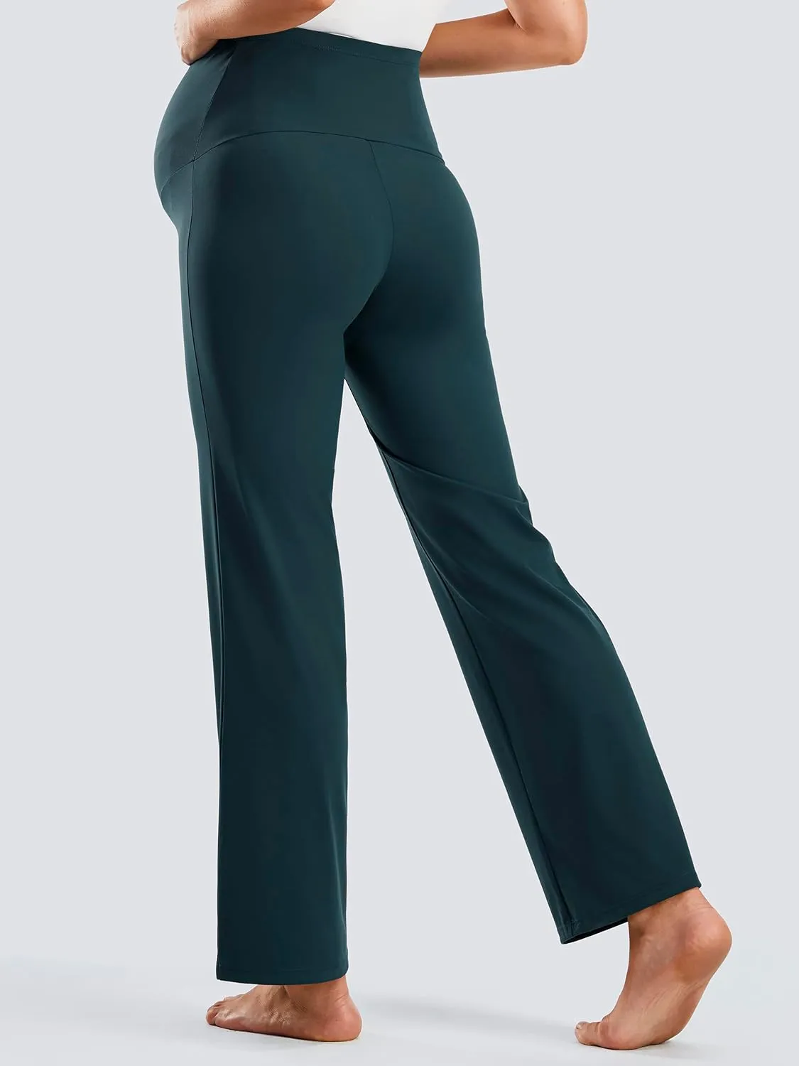 JOYSPELS Smooth Feeling Wide-Leg Maternity Leggings Over The Belly Soft Pregnancy Yoga Lounge Pants for Women