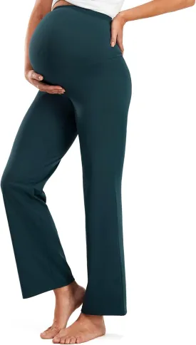 JOYSPELS Smooth Feeling Wide-Leg Maternity Leggings Over The Belly Soft Pregnancy Yoga Lounge Pants for Women