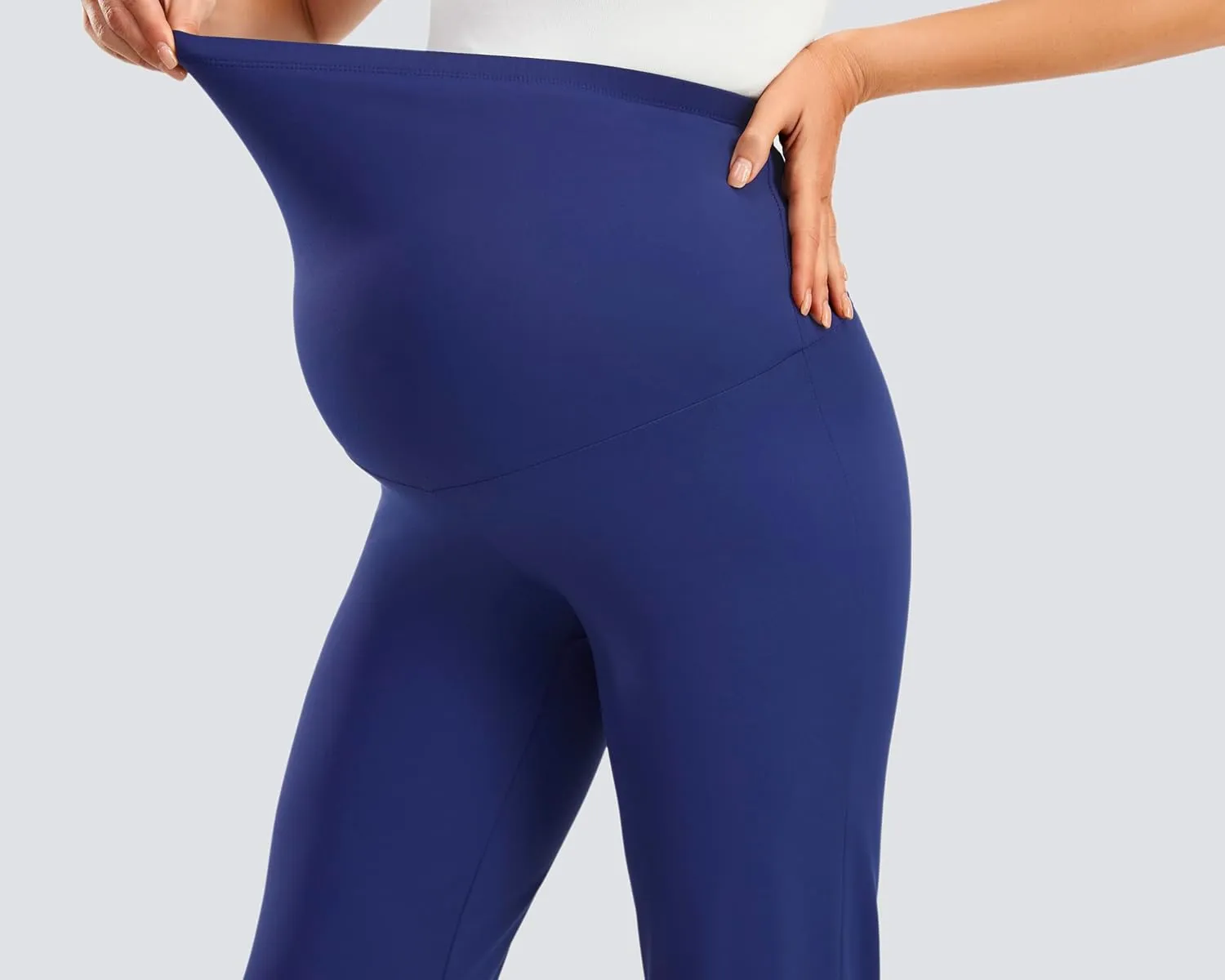 JOYSPELS Smooth Feeling Wide-Leg Maternity Leggings Over The Belly Soft Pregnancy Yoga Lounge Pants for Women
