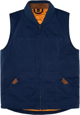 Lisskolo Men's Quilted Lined Vest Washed Canvas Winter Warm Outdoor Hunting Work Utility Travel Vest Jacket