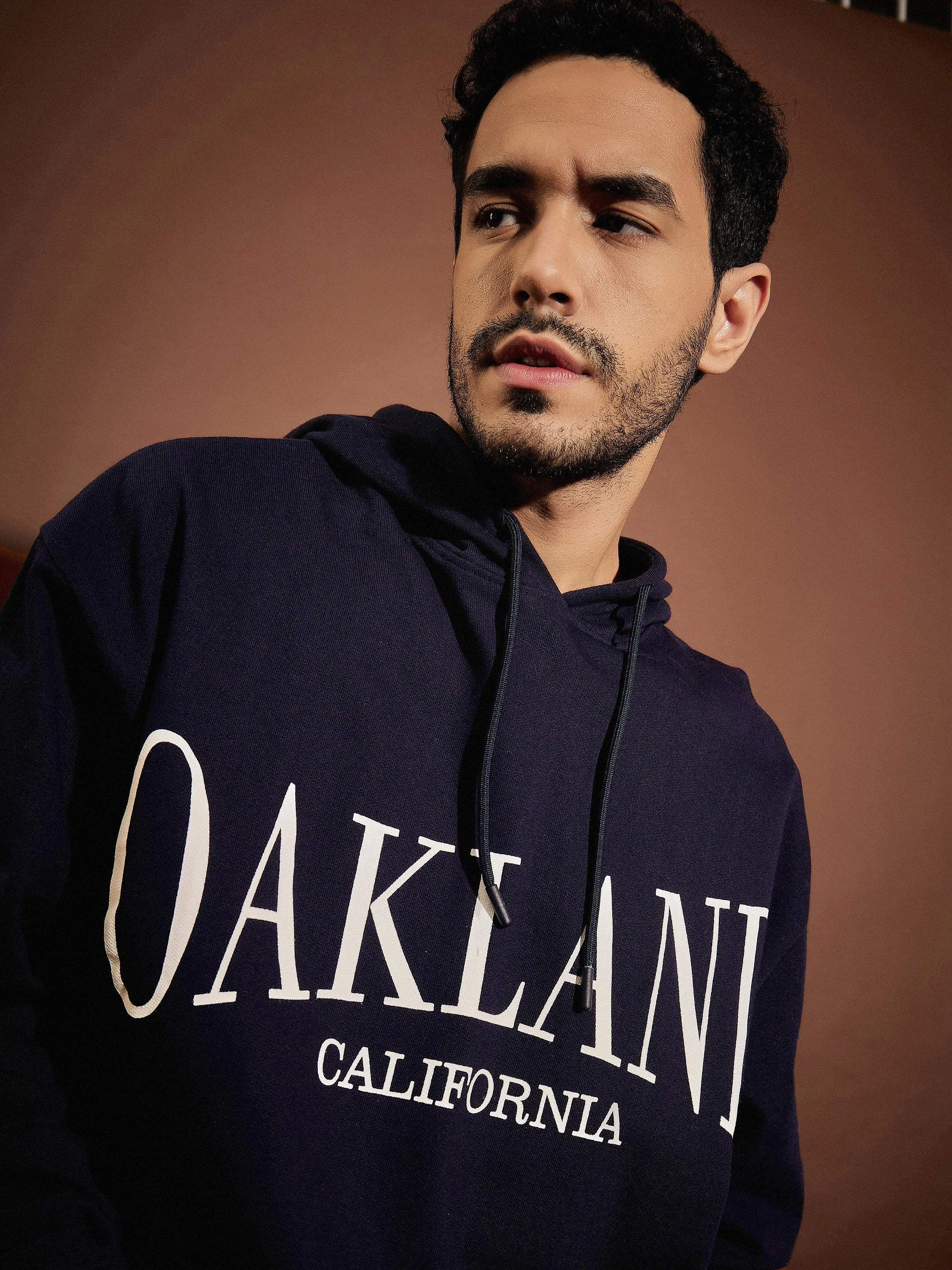 Men Navy OAKLAND Oversized Hoodie
