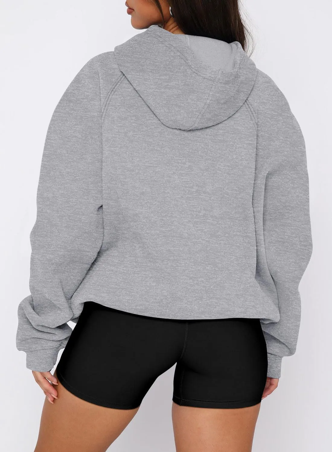 onlypuff Women Pullover Sweatshirt Long Sleeve Hoodies Kangaroo Pocket Fleece Basic Sweater
