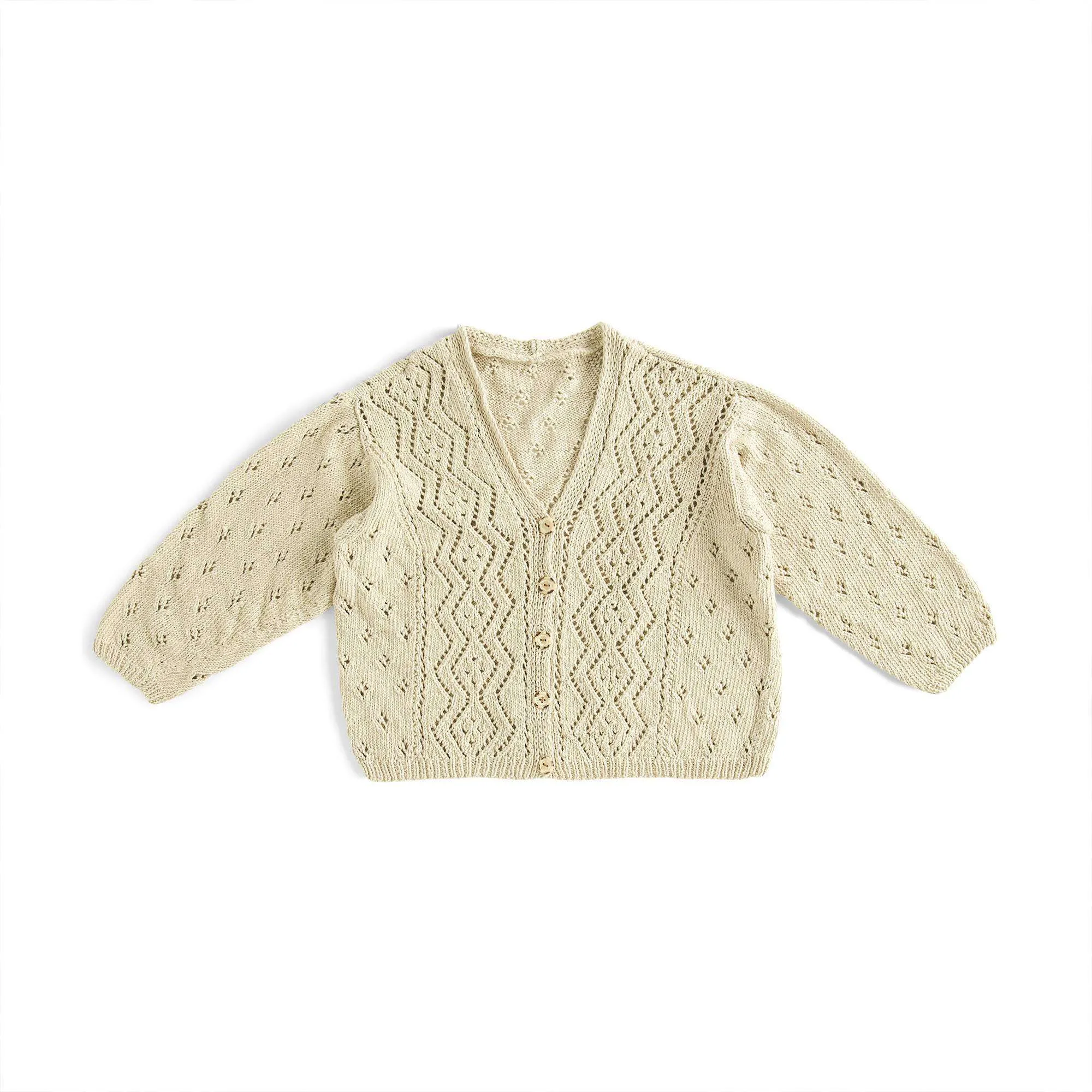 Patons Knit Vertical Lace Panels Cardigan