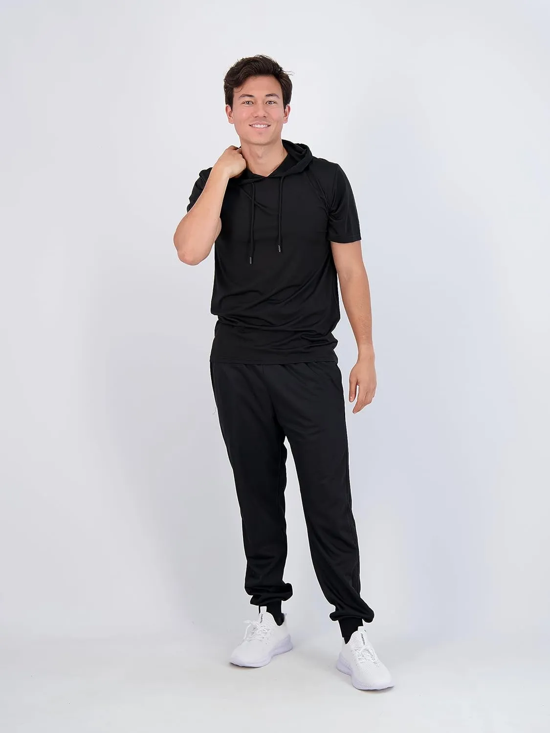 Real Essentials 3 Pack: Men's Dry Fit Short Sleeve Active Athletic Hoodie Pullover Sweatshirt (Available in Big & Tall)