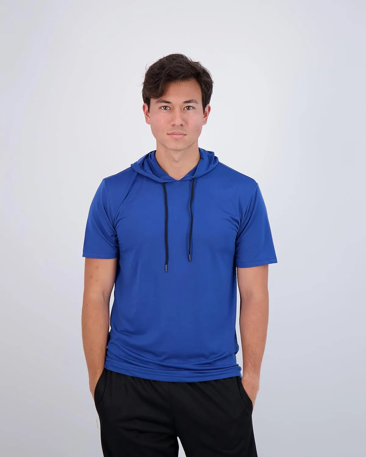 Real Essentials 3 Pack: Men's Dry Fit Short Sleeve Active Athletic Hoodie Pullover Sweatshirt (Available in Big & Tall)