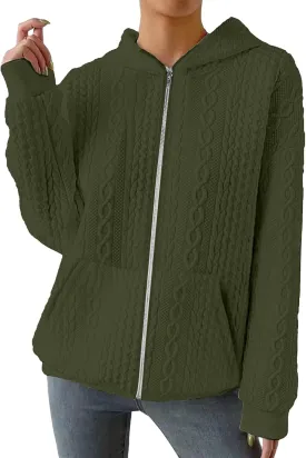 TBA Zip Up Cardigan Sweatshirts for Women Long Sleeve Lightweight Hoodie Oversized Casual Hoodies Sweater Fashion Jackets